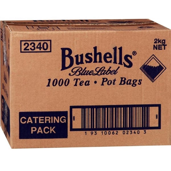 Bushells Black Teapot Tea Pot Bags Carton 1000 Catering Pack Blue Label