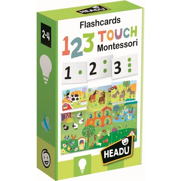 18pc Headu Montessori Flashcards 123 Touch Kids Learning Activity Game Set 2-4y