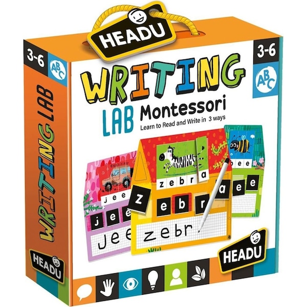 Headu Montessori Writing Lab Kids Educational Learning Fun Activity Kit 3-6y