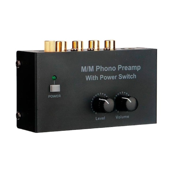 Silcron Compact Professional Grade Phono & Microphone Pre-Amplifier - Black