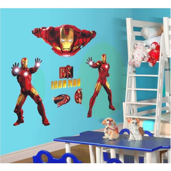 DIY Wall Stickers Removable Avengers Super Hero Iron Man Kids Mural Decal Boys