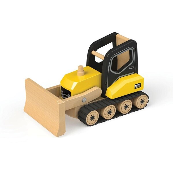 Tidlo Bulldozer Figure 22cm Wooden Toy Kids Fun Interactive Pretend Play 3+