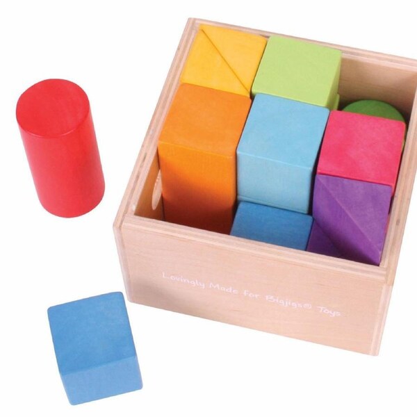 17pc Bigjigs Toys First Building Blocks Wooden Toy Kids Fun Activity Play 12m+