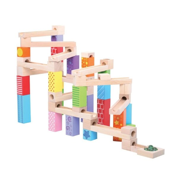 47pc Bigjigs Toys 20cm Marble Run Kids/Children Wooden Educational Play Toy 3y+