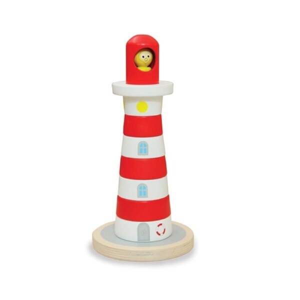 8pc Indigo Jamm 24.5cm Lighthouse Stacker Kids Educational Wooden Play Toy 18m+