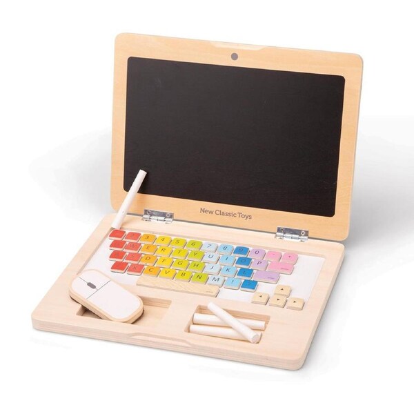 New Classic Toys My First Laptop Kids/Children Educational Wooden Play Toy 36m+