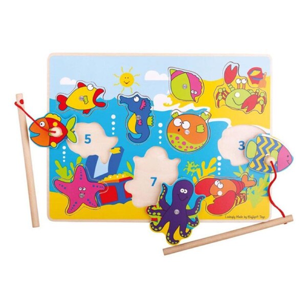 Bigjigs Toys 30cm Magnetic Fishing Fun Kids/Children Wooden Educational Toy 18m+