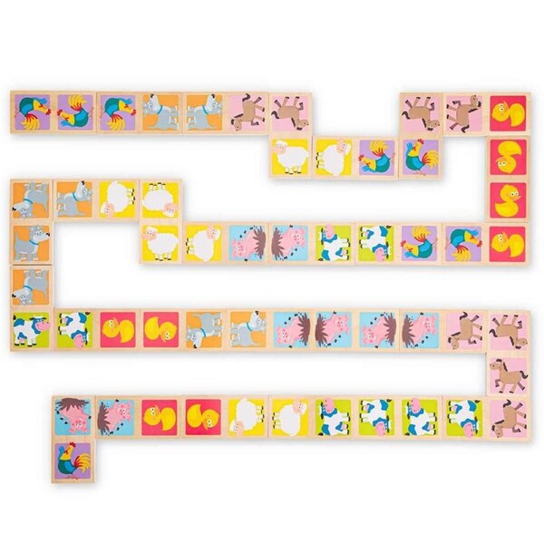 28pc New Classic Toys FSC Domino Game Animals Kids/Children Wooden Toy 3-6y