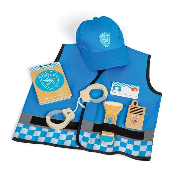 Bigjigs Toys Police Officer Vest & Cap Dress Up Kids/Children Pretend Play 3-5y