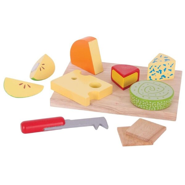 11pc Bigjigs Toys Wooden Cheese Board Set Kids/Children Pretend Play Toy 18m+