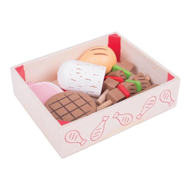 Bigjigs Toys Wooden Butchers Crate Set Kids/Children Fun Pretend Play Toy 18m+