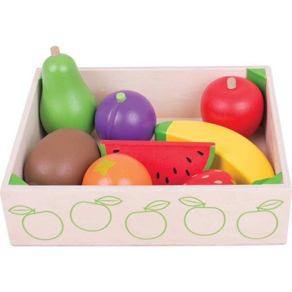 Bigjigs Toys Wooden Fruit Crate Kids/Children Kitchen Fun Pretend Play Toy 18m+