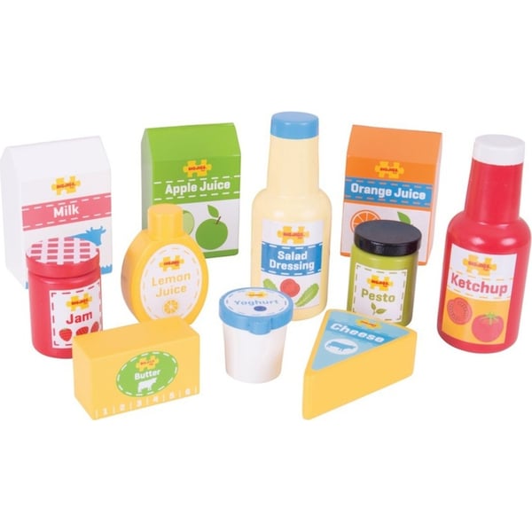 11pc Bigjigs Toys Wooden Chilled Groceries Kids/Children Pretend Play Toy 3y+