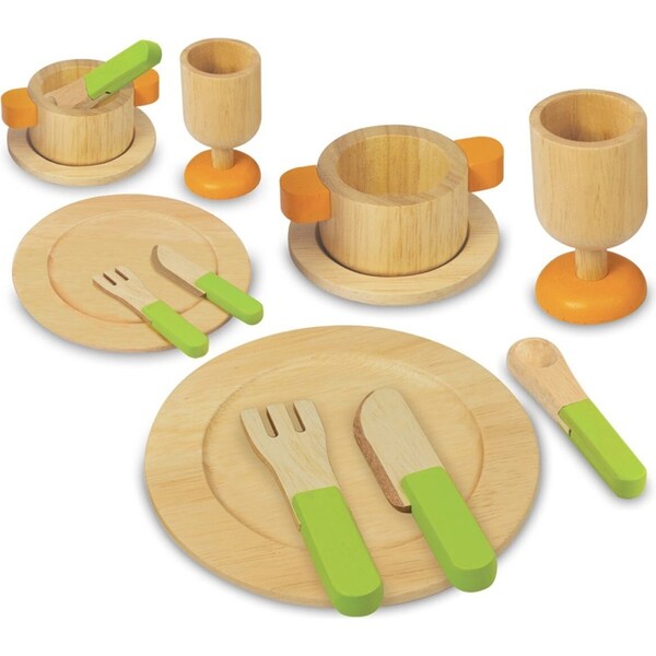 14pc Im Toy Wooden Dining Set Kids/Children Kitchen Fun Pretend Play Toy 36m+