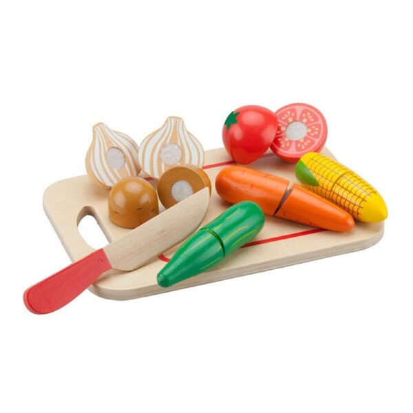 8pc New Classic Toys Wooden Cutting Meal Vegetables Kids Pretend Play Toy 24m+