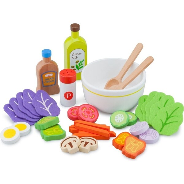 36pc New Classic Toys Wooden Salad Set Kids/Children Kitchen Pretend Toy 36m+