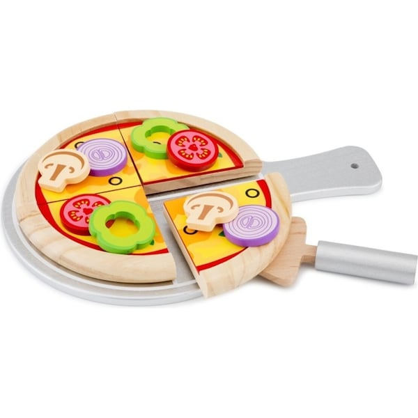 14pc New Classic Toys Wooden Pizza Making Set Kids/Children Pretend Toy 24m+