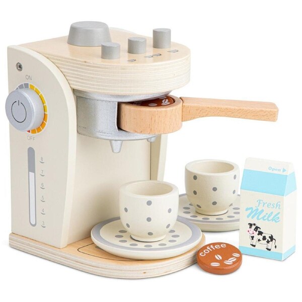 New Classic Toys 19cm Wooden Coffee Machine Kids/Children Pretend Play WHT 36m+