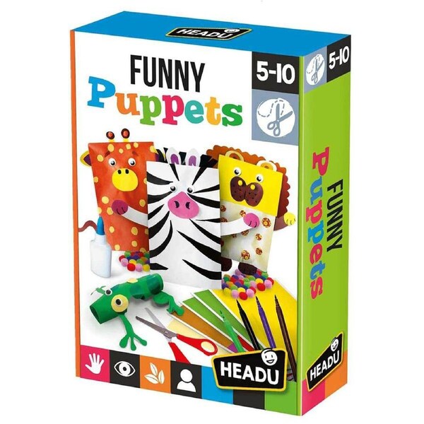 Headu Funny Puppets Cut-Out Paper Kids Art Craft Kit Fun DIY Activity 5-10y