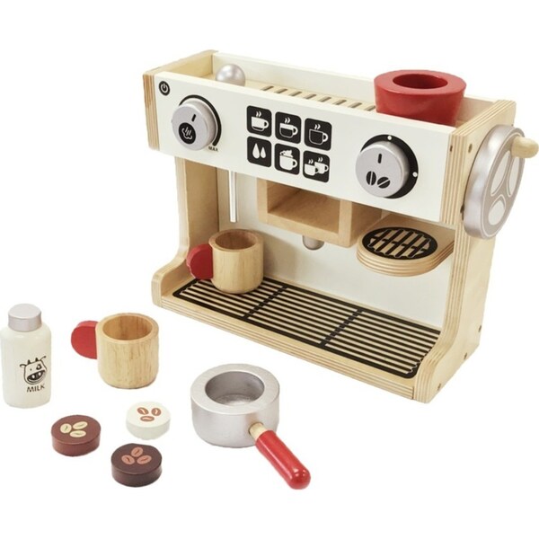 Im Toy Barista Coffee Maker Wooden Toy Kids Fun Interactive Pretend Play Set 3+