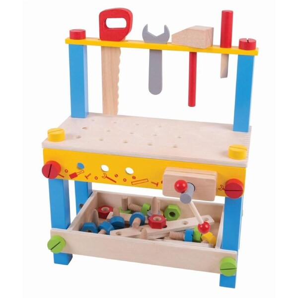 Bigjigs Toys My First Workbench Kids/Children Wooden Pretend Toy Play Set 3y+