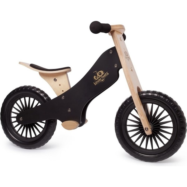 Kinderfeets 84cm Wood Balance/Training Bike Kids/Children Ride-On Toy Black 2y+