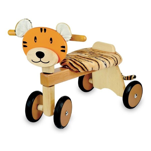 Im Toy 44cm Wood Paddie Rider Tiger Kids/Children 4-Wheel Ride-On Fun Toy 12m+