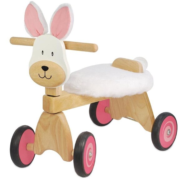 Im Toy 49cm Wood Paddie Rider Bunny Kids/Children Push/Kick Ride-On Toy 12m+