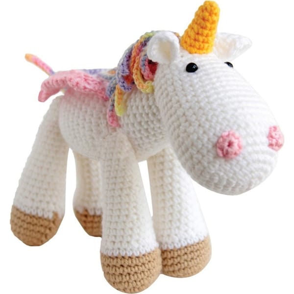 Bobi Craft Cotton 24cm Rainbow Unicorn Kids/Baby Soft Play Plush Cuddle Toy 3m+