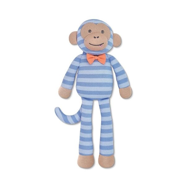 Organic Farm Buddies 35cm Marvin the Monkey Kids Soft Animal Plush Toy Blue 0+