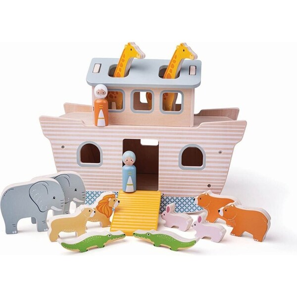 Bigjigs Toys 33.7cm FSC Noah's Ark Animals Lion/Rabbit Kids Wooden Play Toy 12m+