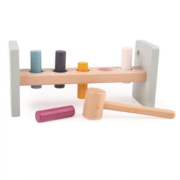 7pc Bigjigs Toys 26cm FSC Hammer Bench Kids/Children Wooden Learning Toy 12m+