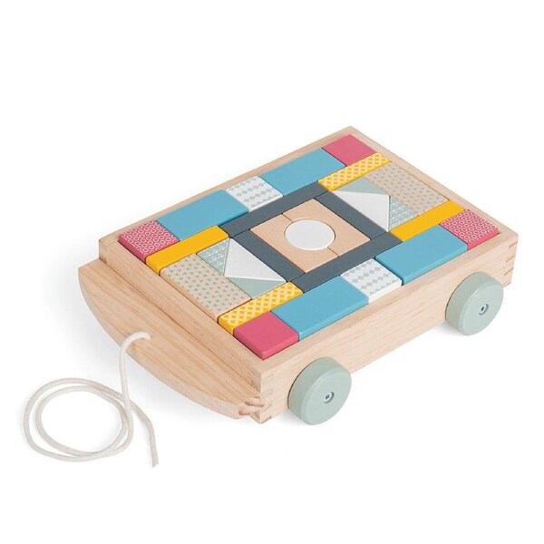 30pc Bigjigs Toys 20cm FSC Brick Cart Kids/Children Wooden Sensory Toy Set 18m+