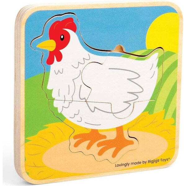 7pc Bigjigs Toys Lifecycle Puzzle Chicken Kids/Children Sensory Wooden Toy 18m+