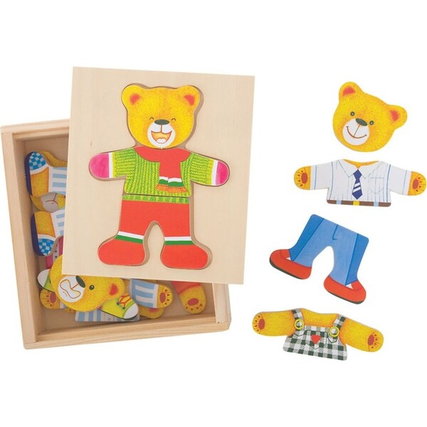 18pc Bigjigs Toys 14cm Dress Up Mr Bear Kids/Children Fun Play Wooden Toy 3y+