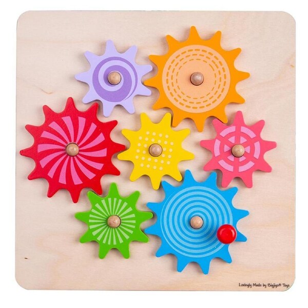 Bigjigs Toys 22cm Cog Puzzle Kids/Children Interactive Wooden Sensory Toy 10m+