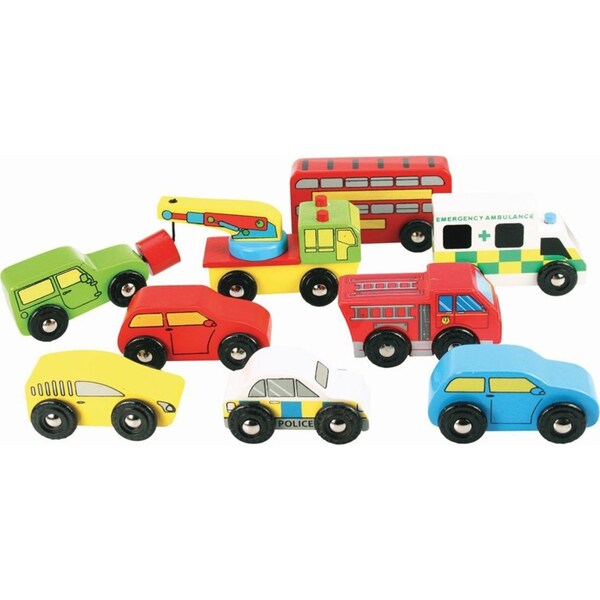 9pc Bigjigs Rail Vehicle Pack Kids/Children Fun Interactive Wooden Toy Set 3y+