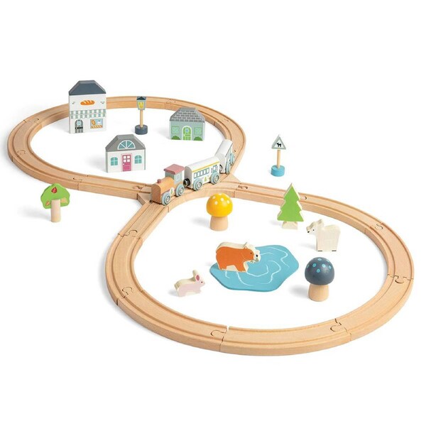 Bigjigs Rail Woodland Animal Train Set Kids/Children Fun Play Wooden Toy 3y+