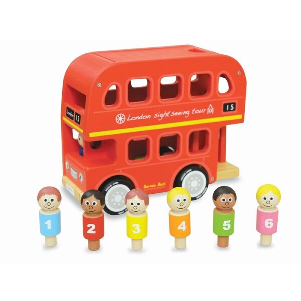 Indigo Jamm 22cm Bernie Number Bus Kids/Children Fun Wooden Vehicle Toy 18m+