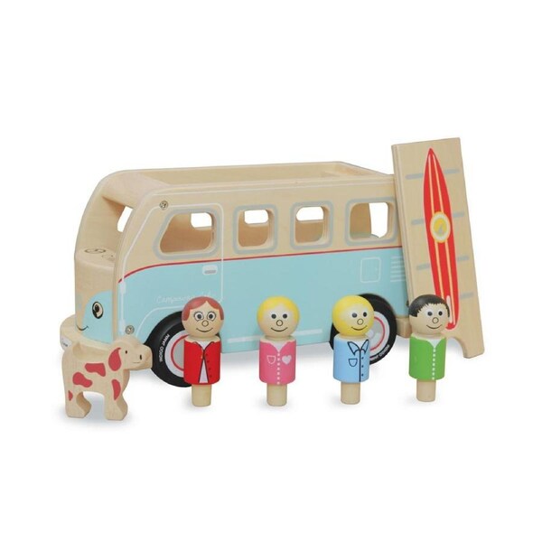 Indigo Jamm 25cm Colin Campervan Kids/Children Wooden Vehicle Fun Toy Set 18m+