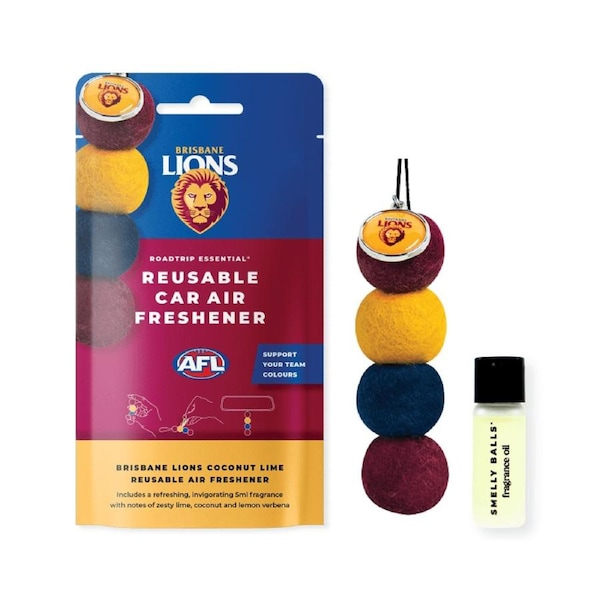 AFL Smelly Balls Set - Brisbane Lions - Re-useable Car Air Freshener