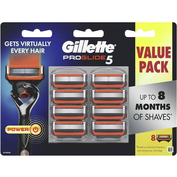 Gillette Men's ProGlide 5 FlexBall Power Razor Blades Value Pack with 8 Cartridges