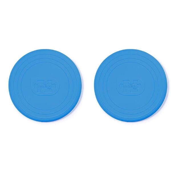 2x Bigjigs Toys 18cm Flexible Flyer Silicone Flying Disc Kids Toy Ocean BLU 18m+