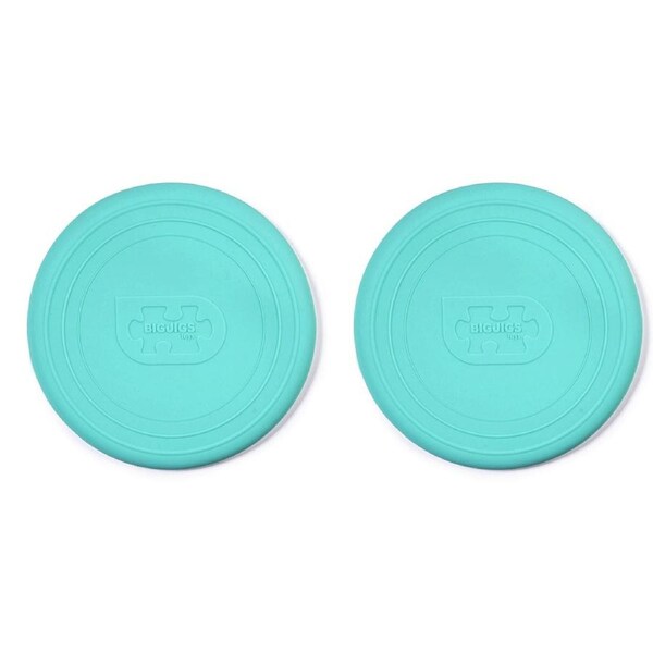 2x Bigjigs Toys 18cm Flexible Flyer Silicone Fly Disc Kids Toy Eggshell GRN 18m+