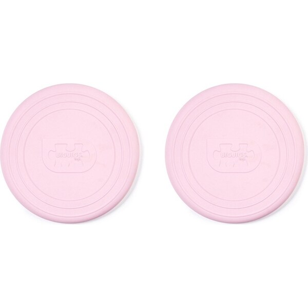 2x Bigjigs Toys 18cm Flexible Flyer Silicone Flying Disc Kids Toy Blush PNK 18m+