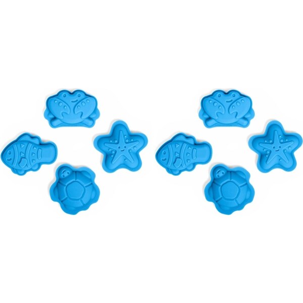 2x 4pc Bigjigs Toys Sand Mould Set Kids/Child Outdoor Beach Toy Ocean Blue 18m+