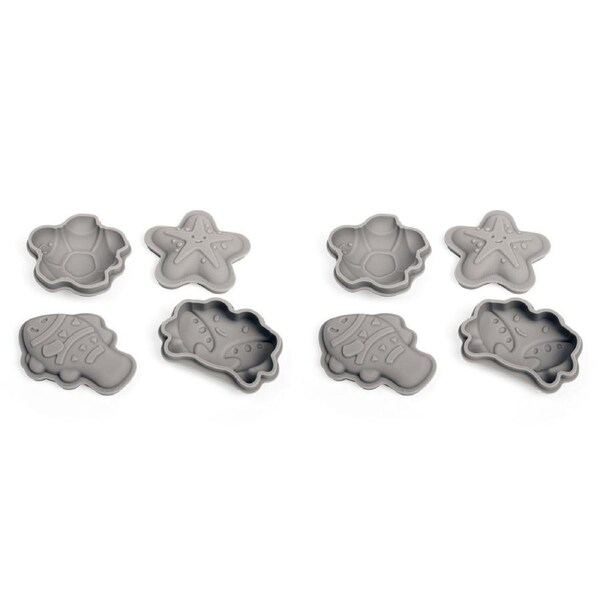 2x 4pc Bigjigs Toys Sand Mould Set Kids/Child Outdoor Beach Toy Stone Grey 18m+
