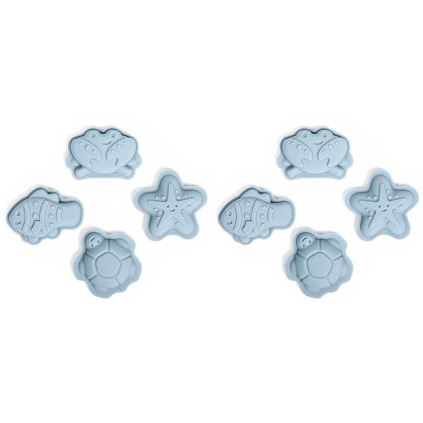 2x 4pc Bigjigs Toys Sand Mould Set Kids/Child Outdoor Beach Toy Dove Grey 18m+