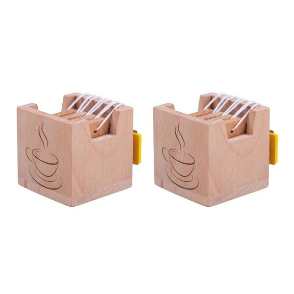 2x 4pc Bigjigs Toys Wooden Tea Bags w/Storage Kids/Children Pretend Play Toy 3y+