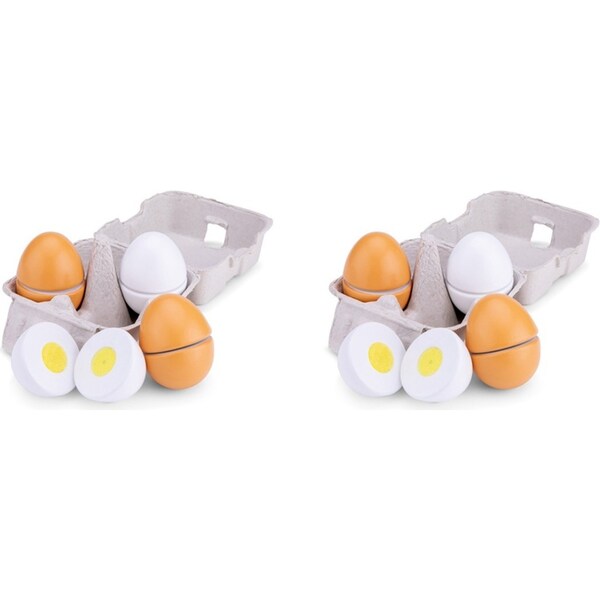 2x New Classic Toys Wooden Cutting Eggs Kids/Children Kitchen Pretend Toy 24m+